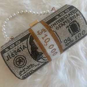Bedazzled Clutch Money Bag